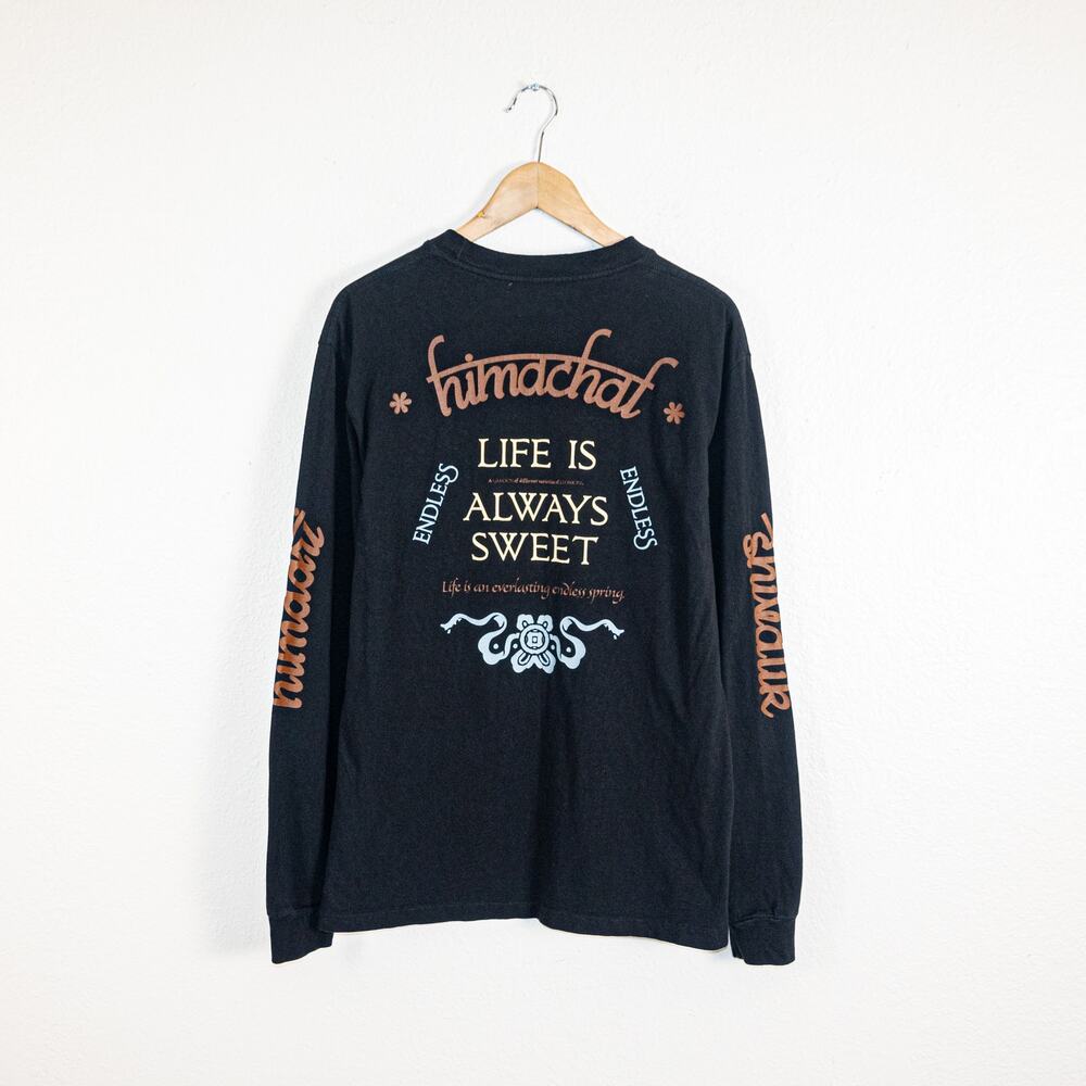 John Elliott Life is Always Sweet Long Sleeve university tee in black sz 0